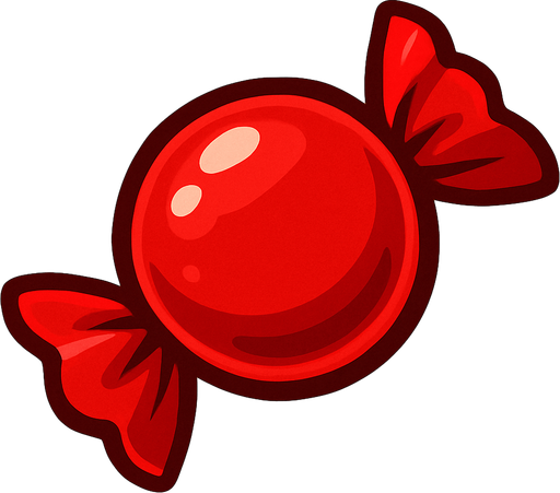 Kırmızı şeker.
In-Game asset.  2d.  High contrast.  No shadows