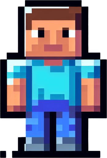 minecraft steve pikcel.
Single Game Texture. In-Game asset. 2d. Blank background. High contrast. No shadows.