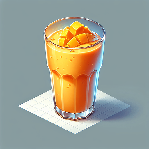 A nice glass of mango lassie.
Single Game Texture. In-Game asset. 2d. Blank background. High contrast. No shadows.