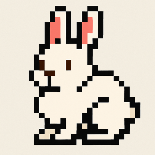 rabbit pixel.
In-Game asset.  2d.  High contrast.  No shadows