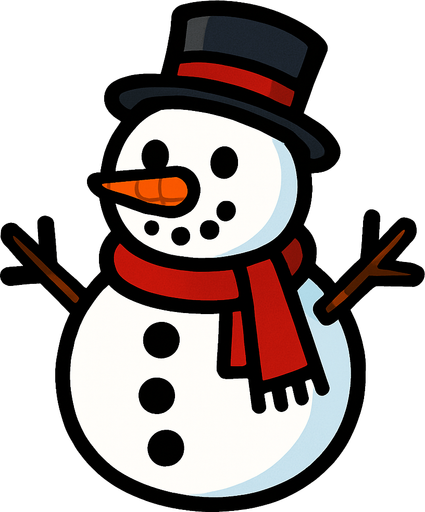 muñeco de nieve.
In-Game asset.  2d.  High contrast.  No shadows