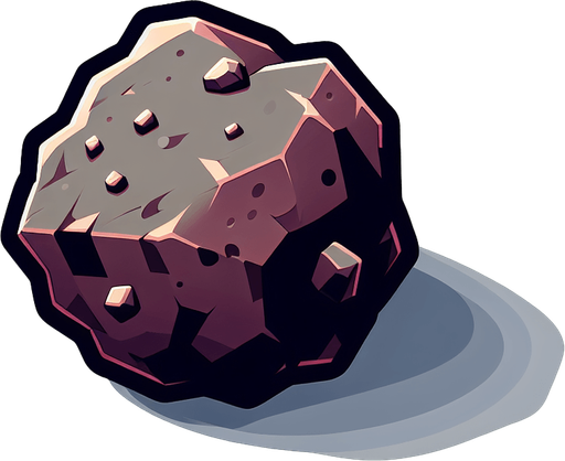 small rock.
Single Game Texture.  In-Game asset.  2d.  Blank background.  High contrast.  No shadows