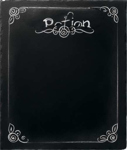 Word "POTION" in chalk
