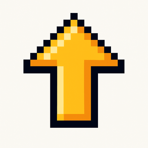 flechita hacia arriba pixart.
In-Game asset.  2d.  High contrast.  No shadows