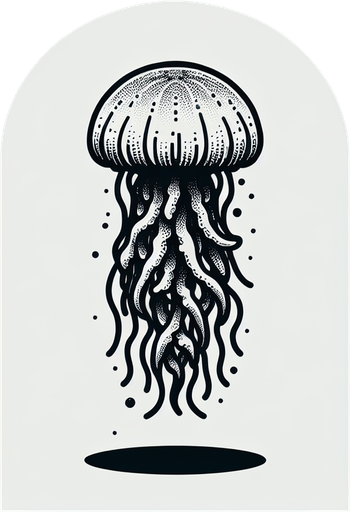 jelly fish.
Single Game Texture.  In-Game asset.  2d.  Blank background.  High contrast.  No shadows