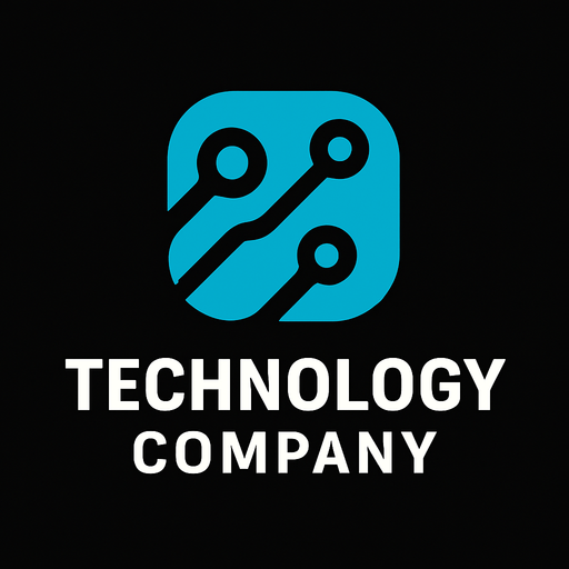 teknoloji şirketi logosu.
In-Game asset.  2d.  High contrast.  No shadows