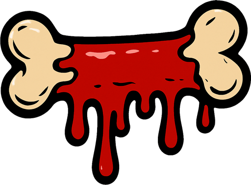 Kanlı kemik 2D. Top View..
In-Game asset.  2d.  High contrast.  No shadows