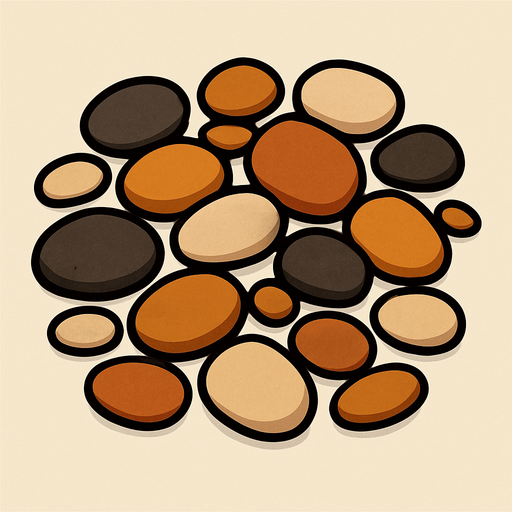 çakıl taşları.
In-Game asset.  2d.  High contrast.  No shadows