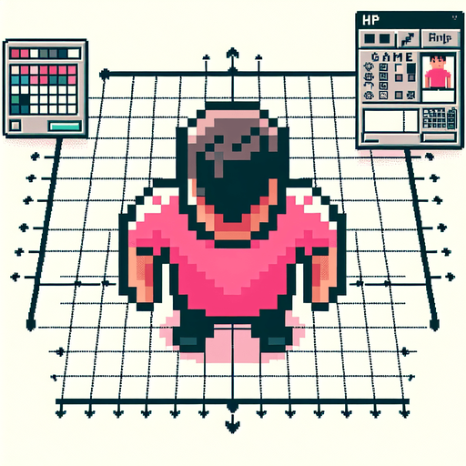 8bit character. Pink tshirt. Seen from the sky. Only see head and arms. Single Game Texture. In-Game asset. 2d. Blank background. High contrast. 
Single Game Texture. In-Game asset. 2d. Blank background. High contrast. No shadows. Single Game Texture. In-Game asset. 2d. Blank background. High contrast. No shadows.