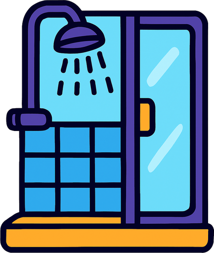 shower.
In-Game asset.  2d.  High contrast.  No shadows