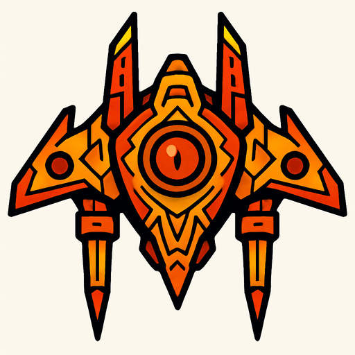 2d enemy boss spaceship.
In-Game asset.  2d.  High contrast.  No shadows