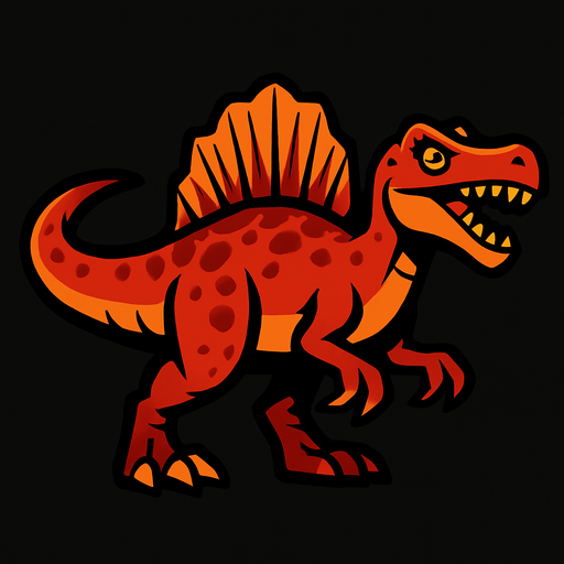 Spinosaurus.
In-Game asset.  2d.  High contrast.  No shadows