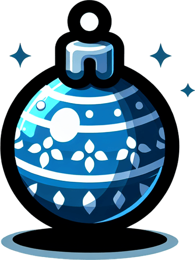 Cartoon Christmas ornament Blue
Single Game Texture. In-Game asset. 2d. Blank background. High contrast. No shadows.