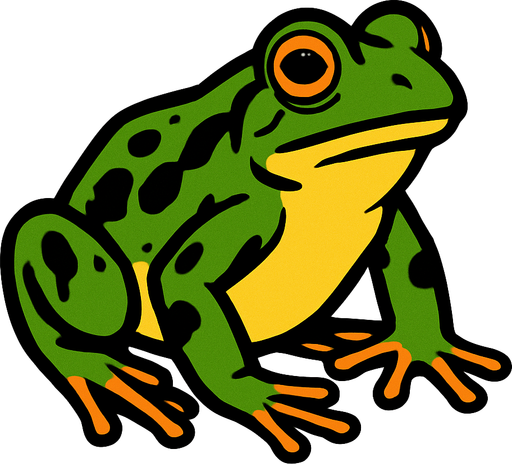 Yetişkin Kurbağa.
In-Game asset.  2d.  High contrast.  No shadows