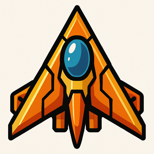 A triangular spaceship.
In-Game asset.  2d.  High contrast.  No shadows