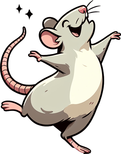 rat dance.
Single Game Texture.  In-Game asset.  2d.  Blank background.  High contrast.  No shadows