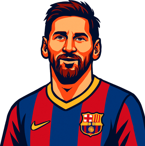 Lionel Messi.
In-Game asset.  2d.  High contrast.  No shadows