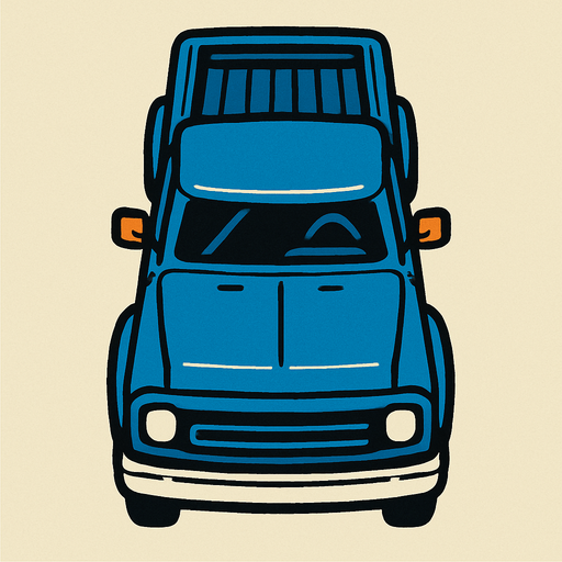 top view truck.
In-Game asset.  2d.  High contrast.  No shadows