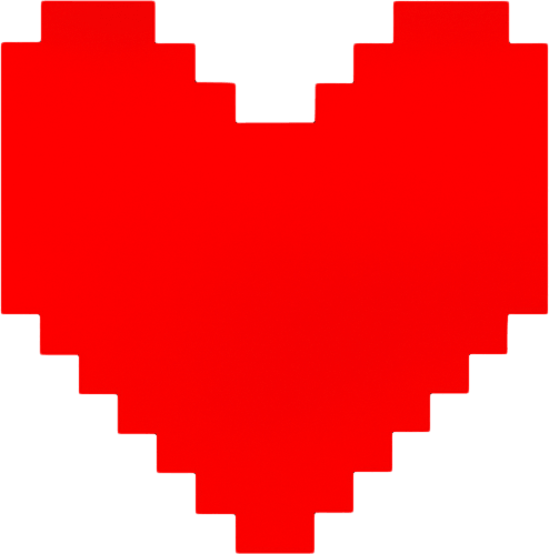Undertale Heart.
In-Game asset.  2d.  High contrast.  No shadows