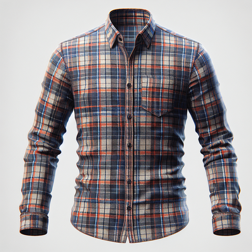Plaid button up shirt.
Single Game Texture.  In-Game asset.  2d.  Blank background.  High contrast.  No shadows