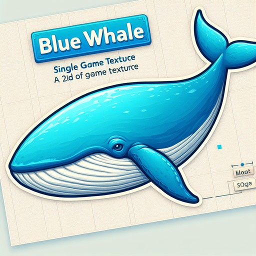 Blue Whale.
Single Game Texture.  In-Game asset.  2d.  Blank background.  No shadows