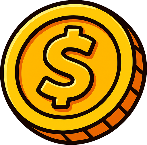 Coin.
In-Game asset.  2d.  High contrast.  No shadows