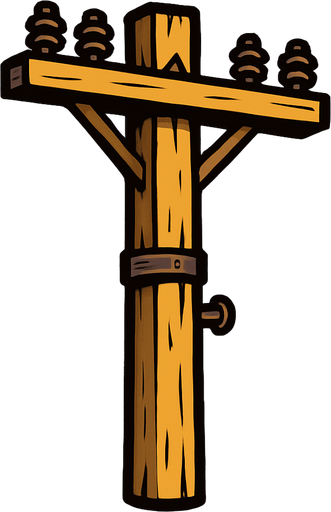 electricity pole without cable.
In-Game asset.  2d.  High contrast.  No shadows