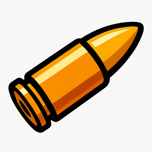 bullet.
In-Game asset.  2d.  High contrast.  No shadows