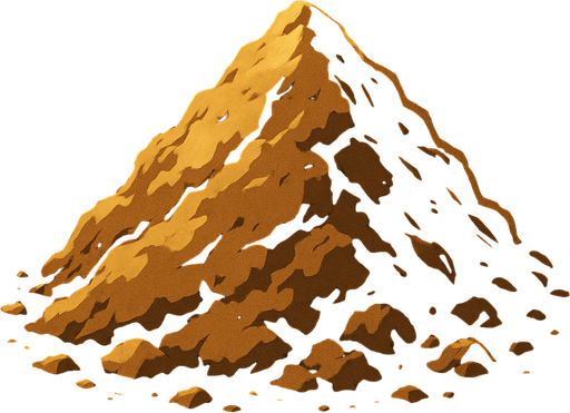 tierra amontonada.
In-Game asset.  2d.  High contrast