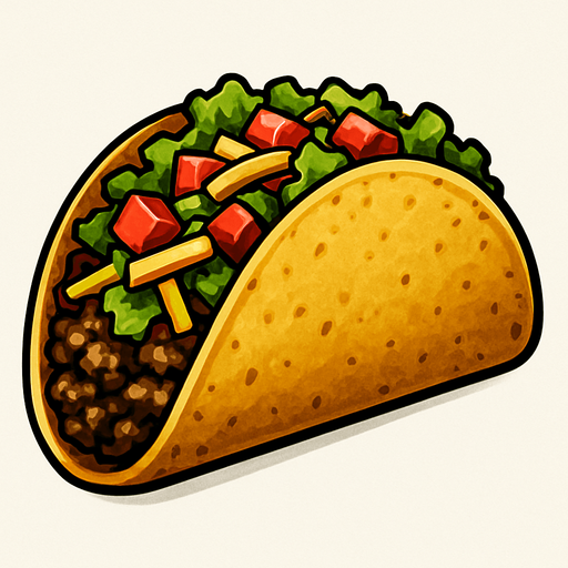 Tabakta Taco - Gerçekçi - Yazısız.
In-Game asset.  2d.  High contrast.  No shadows