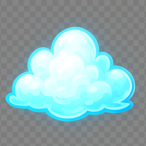 bright transparent cloud.
In-Game asset.  2d.  High contrast.  No shadows