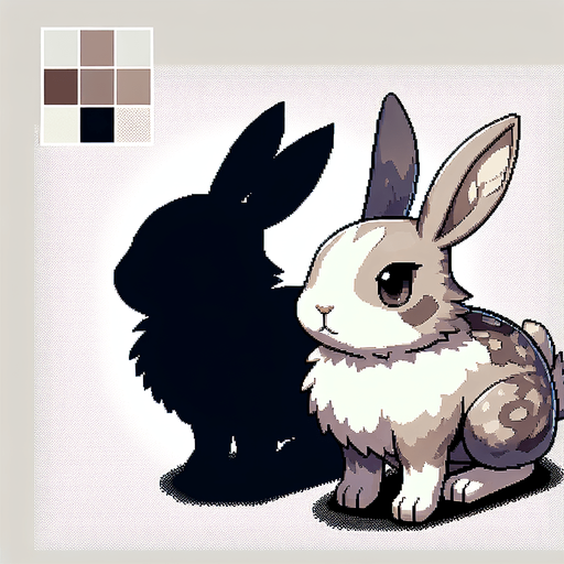Rabbit.
Single Game Texture.  In-Game asset.  2d.  Blank background.  No shadows