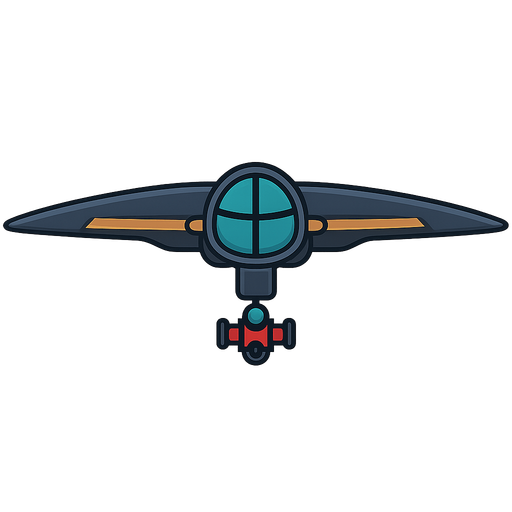 a tiny enemy ship. No background. Transparent background. Blank background. No shadows. 2d. In-Game asset. flat