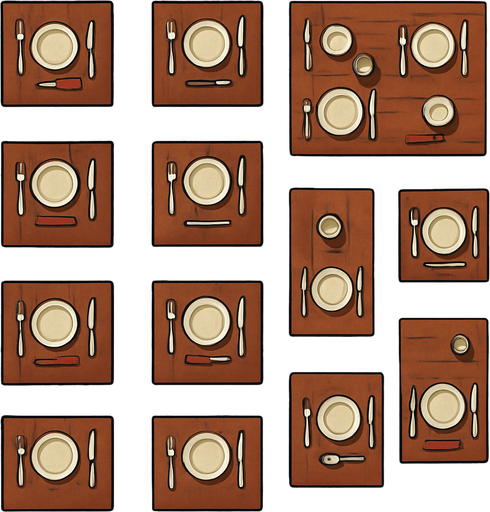 Masa ve sandalyesiz - üstten görünüm restaurant gerçekçi - yazısız.
In-Game asset.  2d.  High contrast.  No shadows