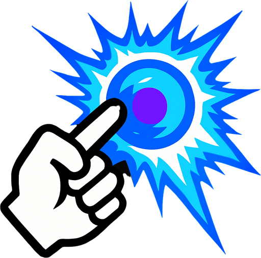 Cursor hadouken overpowed.
In-Game asset.  2d.  High contrast.  No shadows