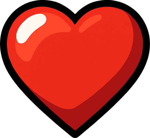 Heart.
In-Game asset.  2d.  High contrast.  No shadows