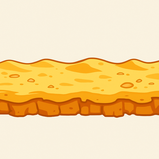 a long desert sand platform.
In-Game asset.  2d.  High contrast.  No shadows