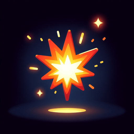A bright spark. Cartoon.
Single Game Texture.  In-Game asset.  2d.  Blank background.  High contrast.  No shadows