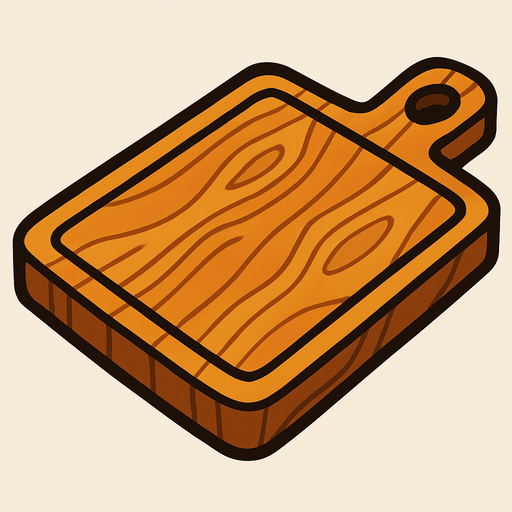 Doğrama tahtası.
In-Game asset.  2d.  High contrast.  No shadows