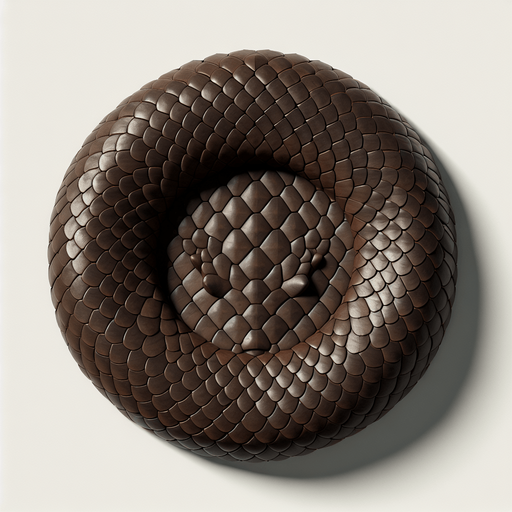 Single, Anaconda snake head segment. Seen from above.
Single Game Texture. In-Game asset. 2d. Blank background. High contrast. No shadows.