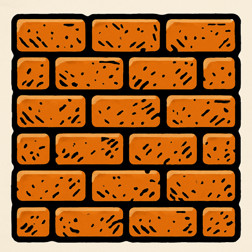 brick wall.
In-Game asset.  2d.  High contrast.  No shadows