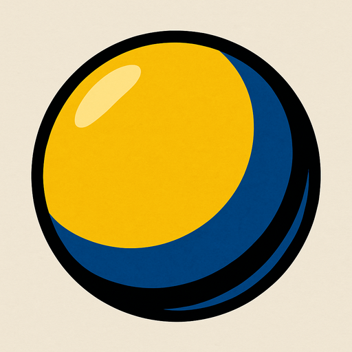 3d gibi duran küre top.
In-Game asset.  2d.  High contrast.  No shadows