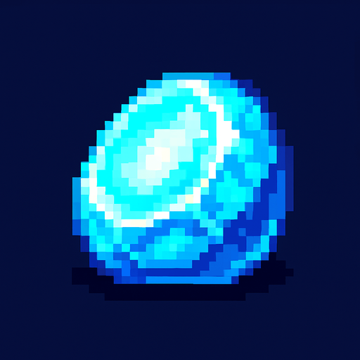 Piedra lunar brillante pixelart.
In-Game asset.  2d.  High contrast.  No shadows