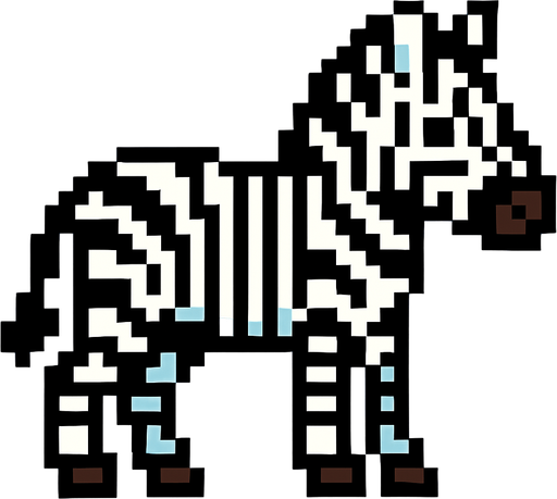 Zebra 8bit.
In-Game asset.  2d.  High contrast.  No shadows