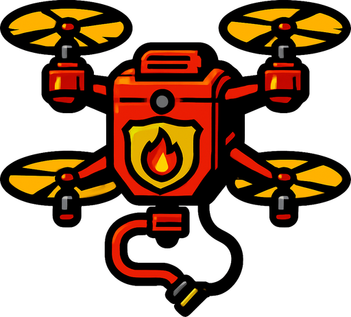 fire fighter drone.
In-Game asset.  2d.  High contrast.  No shadows