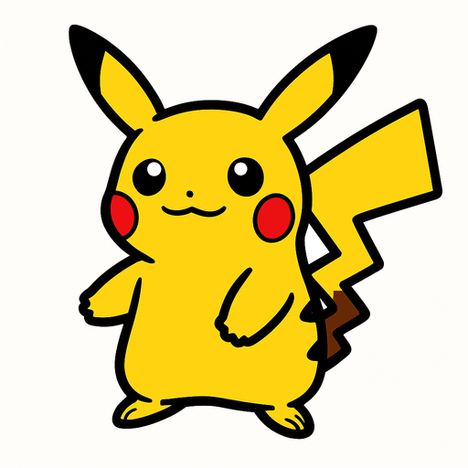 pikachu.
In-Game asset.  2d.  High contrast.  No shadows