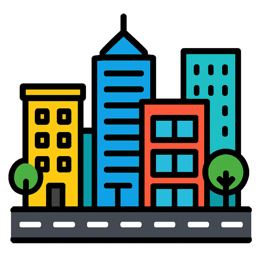 Citycenter.
In-Game asset.  2d.  High contrast.  No shadows