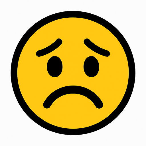 sad emoji.
In-Game asset.  2d.  High contrast.  No shadows