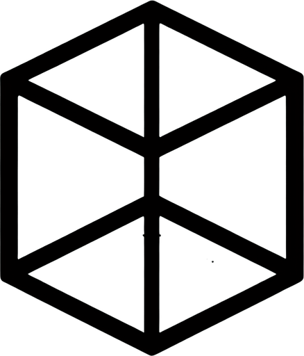 Transparent square with thin black frame