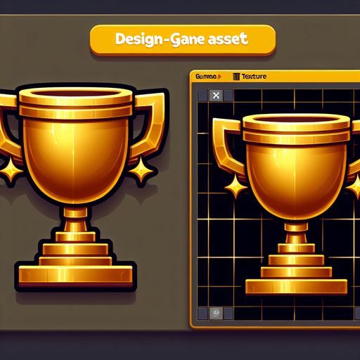 Golden trophy.
Single Game Texture. In-Game asset. 2d. Blank background. High contrast. No shadows.